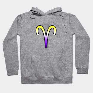 Aries Nonbinary Pride Symbol Hoodie